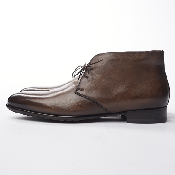 Santoni Other - 🆕️ NWT Santoni Brown Hand Brushed Leather Chukka